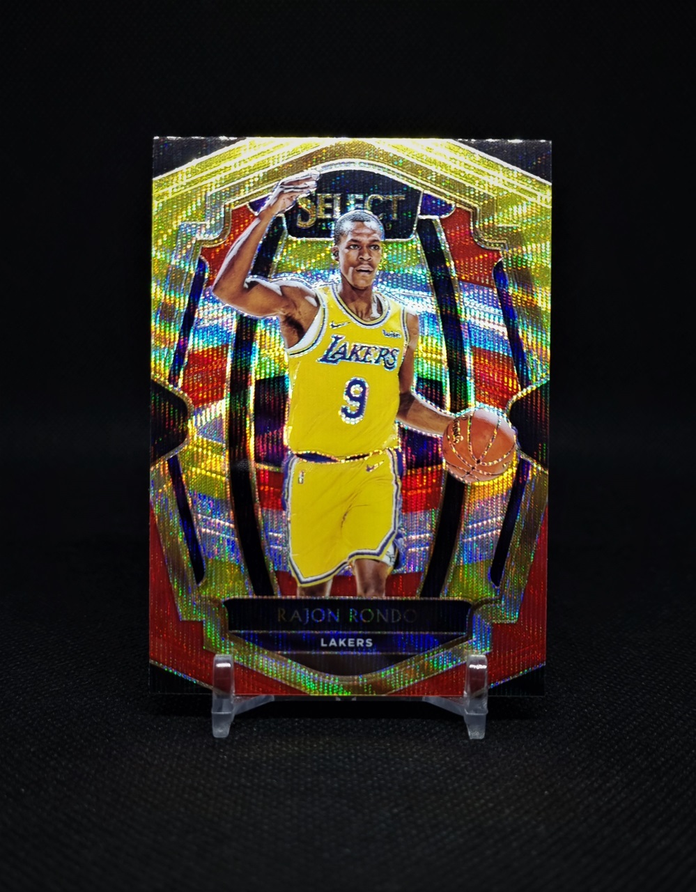 2018-19 Prizm #36 RAJON RONDO Ruby Waves Los Angeles Lakers *CT16